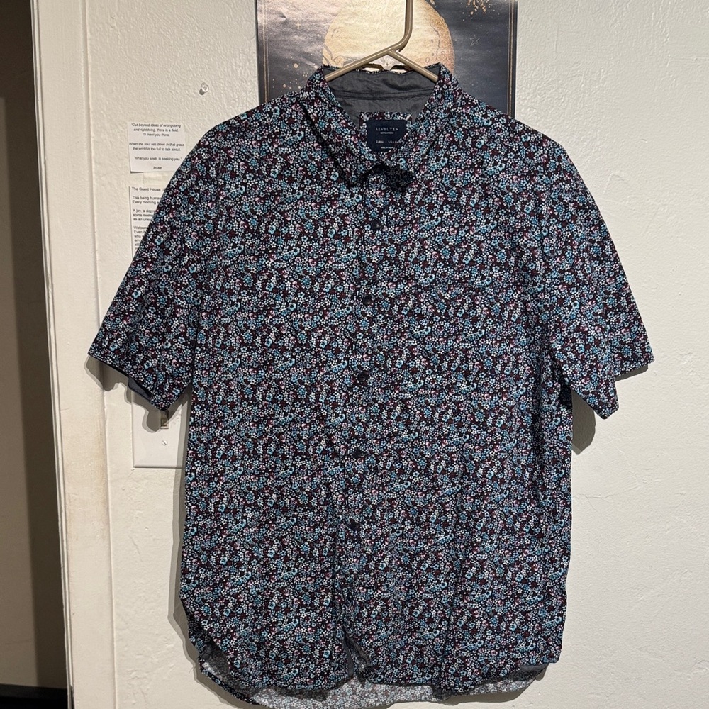 Micro Floral Patterned Men's Shirt XL